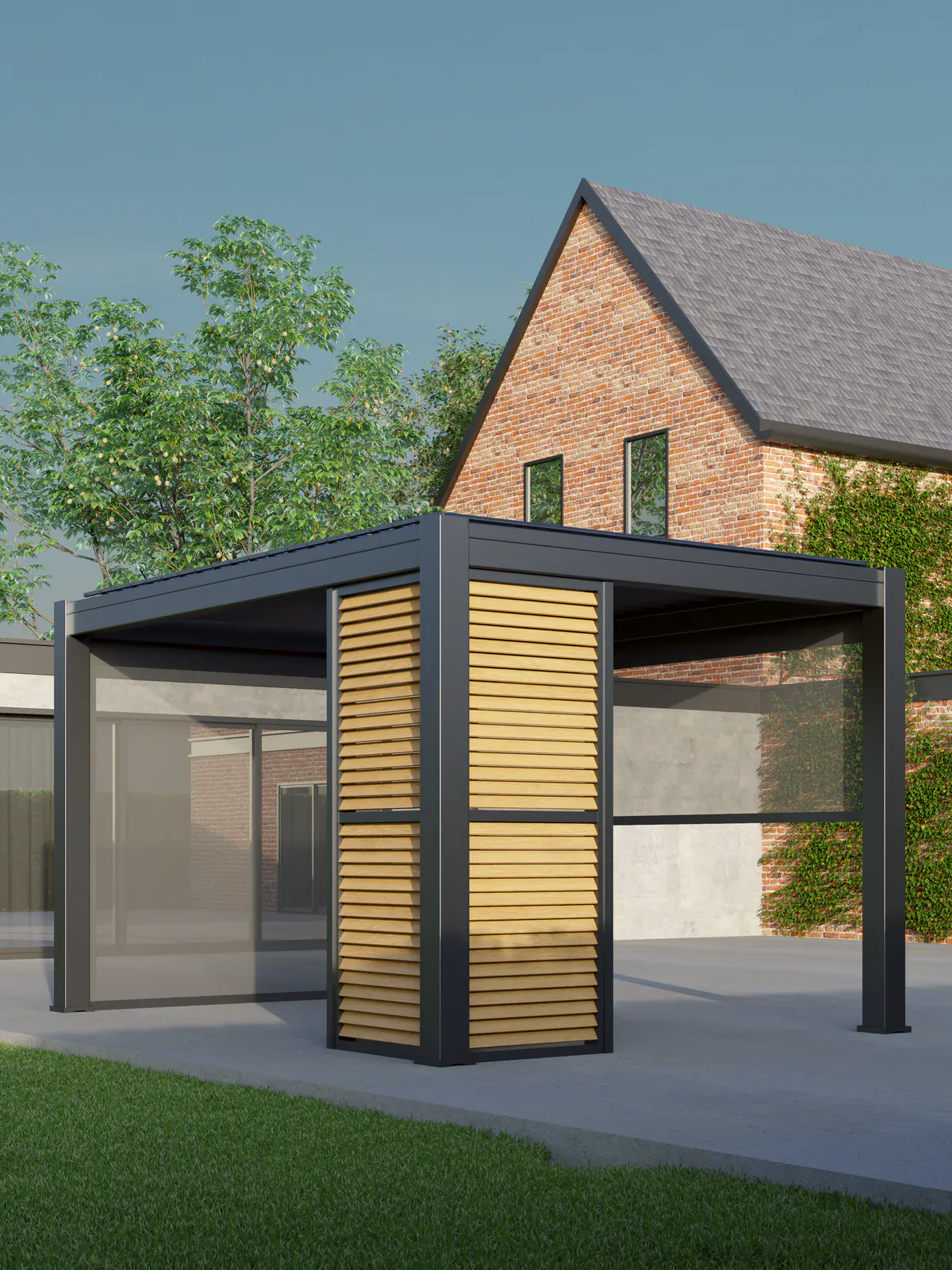 Luxury pergola outdoor seating area